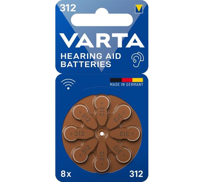 Batterij VARTA hoortoestel 8x 312