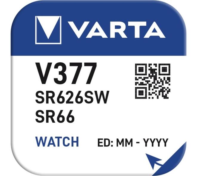 Batterij VARTA knoopcel 1x V377/SR66 zilver