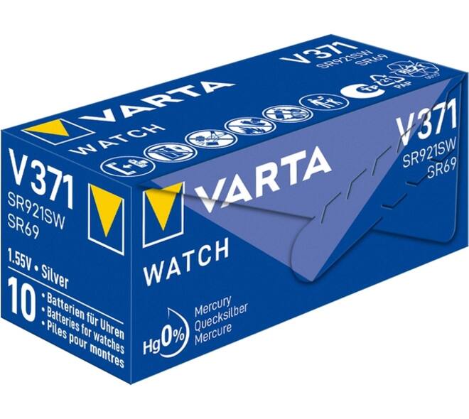 Batterij VARTA knoopcel 1x V371/SR69 zilver