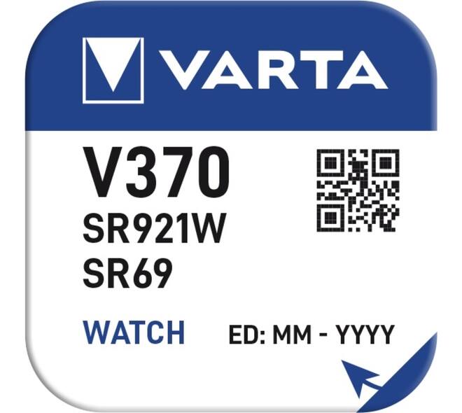 Batterij VARTA knoopcel 1x V370/SR69 zilver