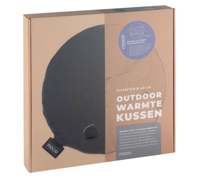 Warmtekussen Mood outdoor rond 40cm grijs