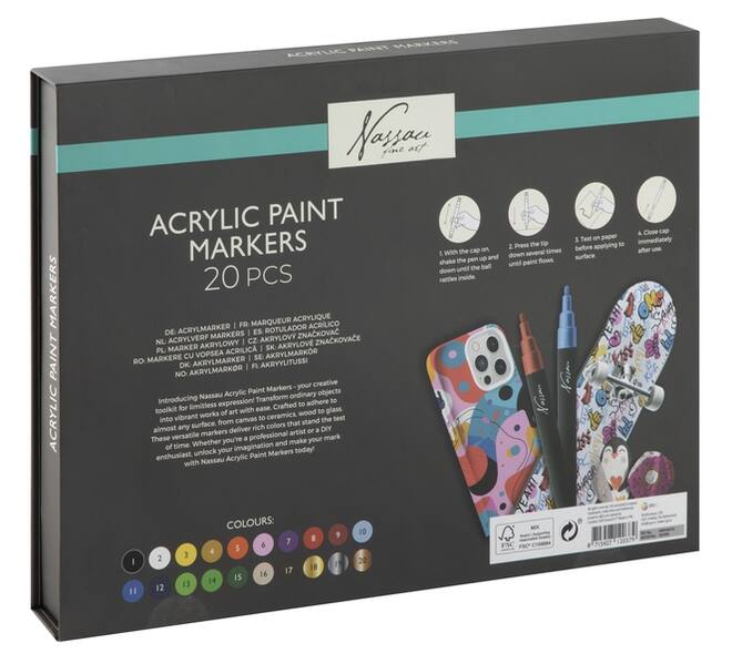 Acrylmarker Nassau set à 20 kleuren