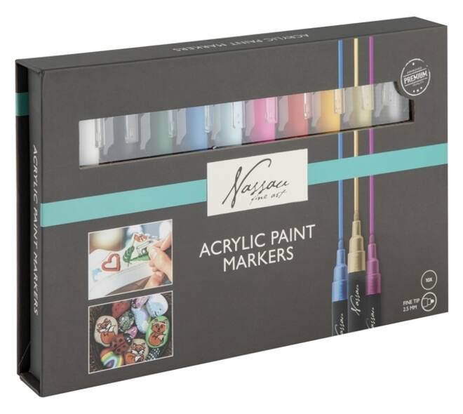 Acrylmarker Nassau set à 10 kleuren