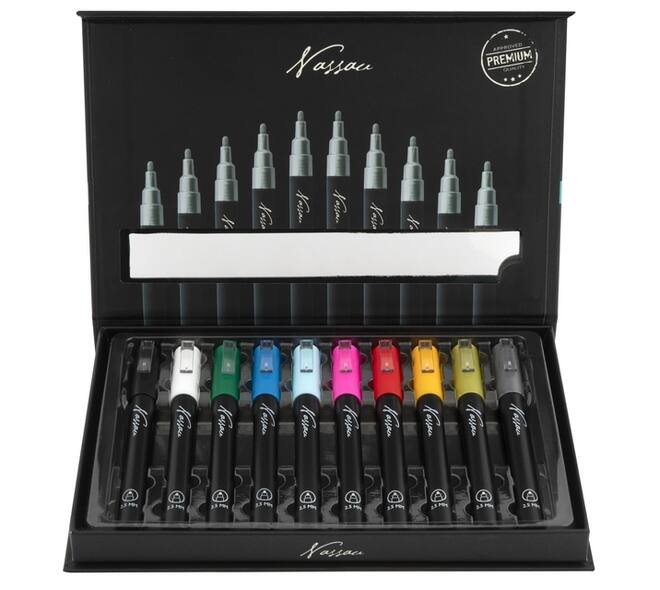 Acrylmarker Nassau set à 10 kleuren