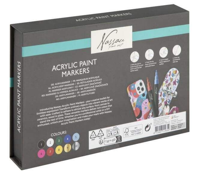 Acrylmarker Nassau set à 10 kleuren