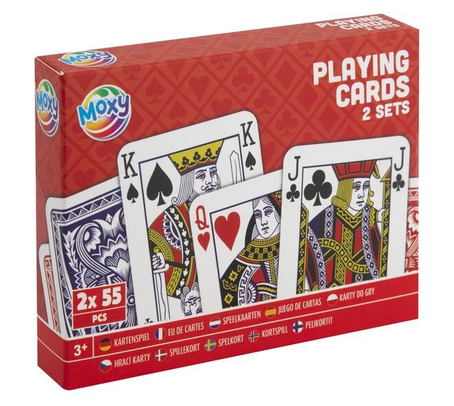 Speelkaarten Moxy doos à 2 sets met 55 kaarten