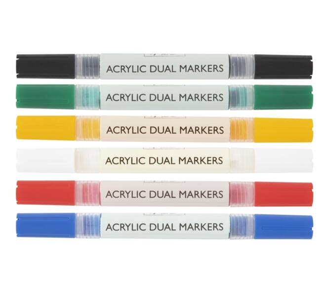 Acrylmarker Nassau duopunt set à 6 kleuren