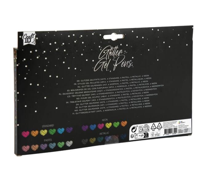 Gelpennen Craft ID glitter set à 24 kleuren