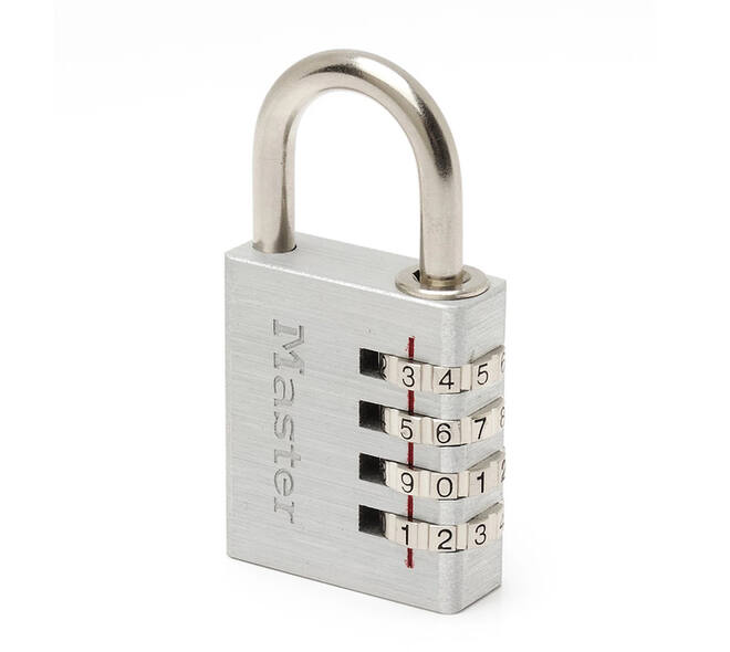 Hangslot MasterLock combinatieslot aluminium 40mm