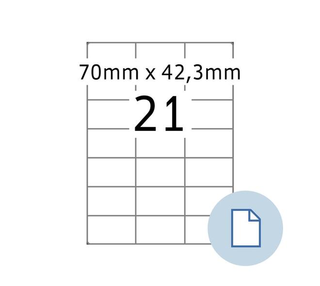 Etiket HERMA 8421 A4 EXPR 500 70x42.3mm wit 10500 stuks