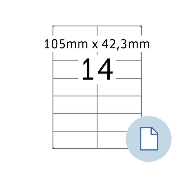 Etiket HERMA 8414 A4 EXPR 500 105x42.3mm wit 7000 stuks