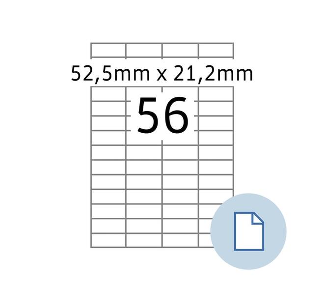 Etiket HERMA 8456 A4 EXPR 500 52.5x21.2mm wit 28000 stuks