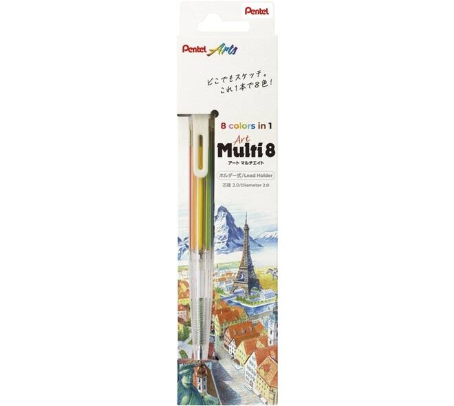 Vulpotlood Pentel XPH804 2.0mm multi 8 kleuren