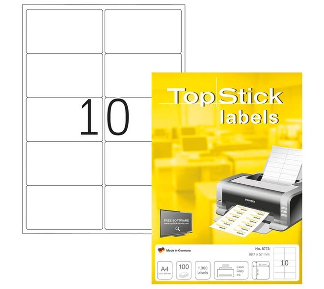 Etiket TopStick 8773 99.1x57mm wit 1000 stuks