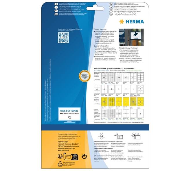 Etiket HERMA 9533 99.1x42.3mm weerbestendig 120 stuks