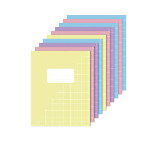 Schrift Kangaro A5 ruit 10mm 80 pagina's 60 gram assorti pastel 10st