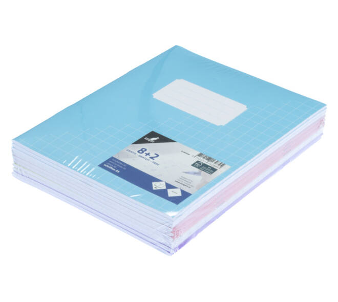Schrift Kangaro A5 ruit 10mm 80 pagina's 60 gram assorti pastel 10st