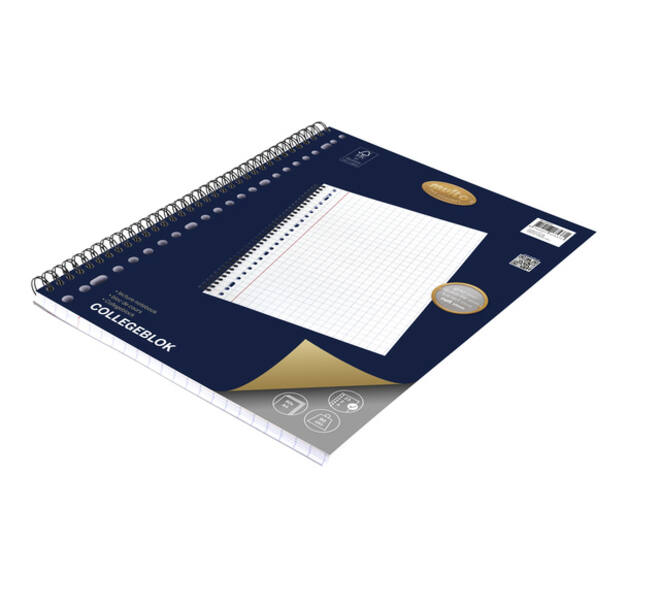 Collegeblok Multo A4 ruit 10mm 23 gaats 160 pagina's 90 gram