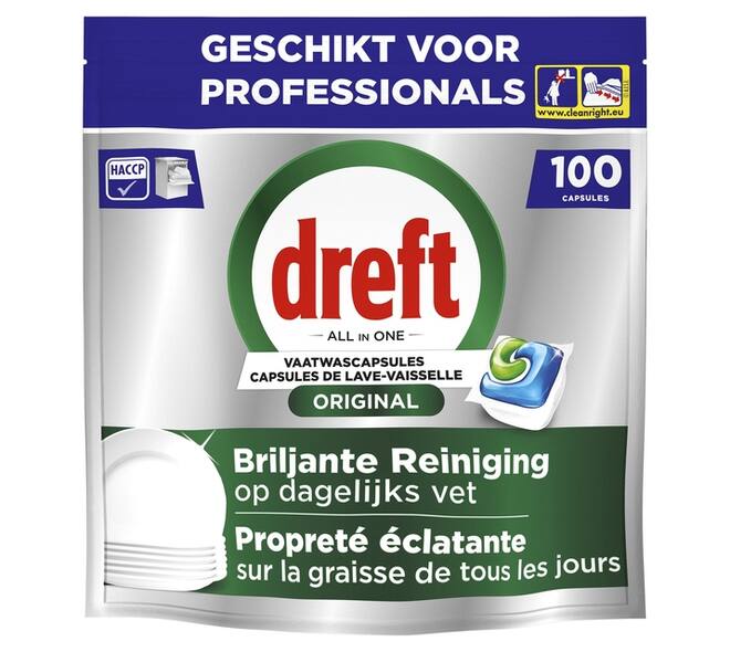 Vaatwastabletten Dreft All-in-1 Professional Regular 100 stuks