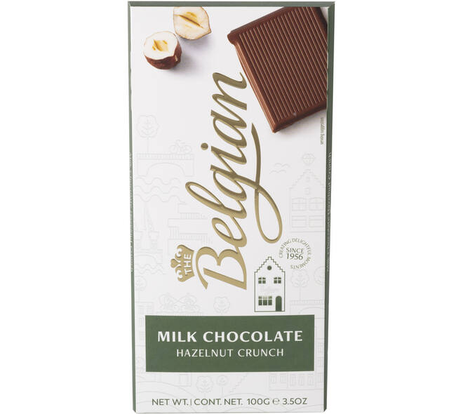 Chocolade The Belgian melk hazelnoot reep 100 gram