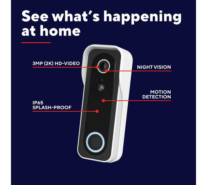 Deurbelcamera Trust DOORCAM-3000 Wi-Fi wit