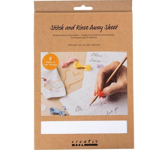 Borduurpapier Creativ Company A5 blister à 8 vellen wit