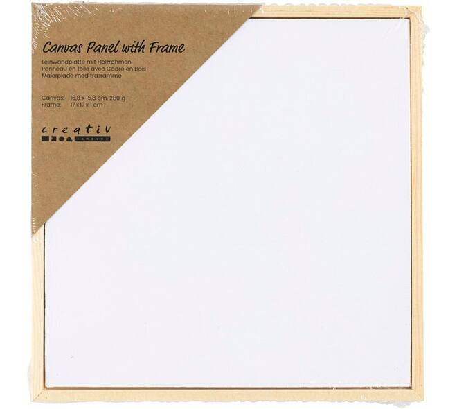 Canvaspaneel Creativ Company met lijst 158x158mm wit