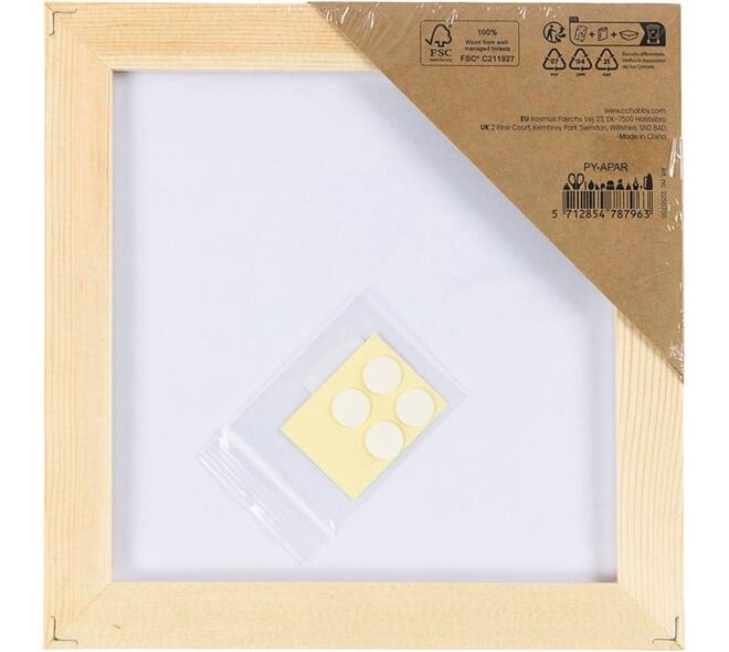 Canvaspaneel Creativ Company met lijst 158x158mm wit