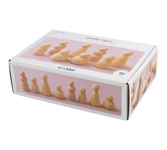 Figuurtjes Creativ Company hout doos à 90 stuks