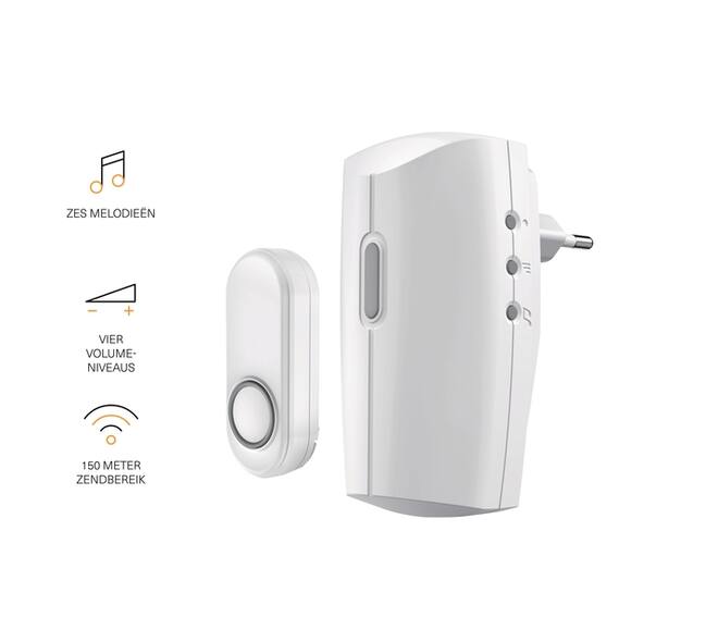 Stekkerdeurbelset KlikAanKlikUit ACDB-8000AC wit