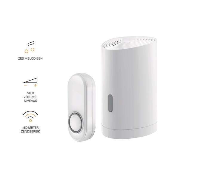 Draadloze deurbelset KlikAanKlikUit ACDB-9000AC wit