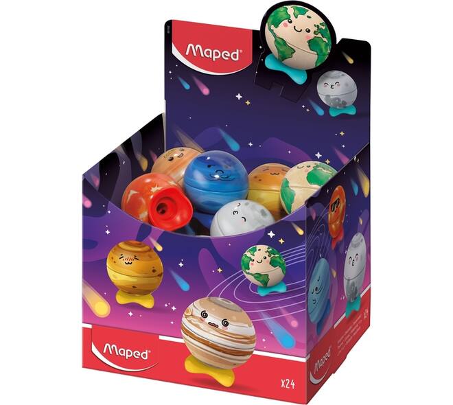 Puntenslijper Maped Planet display à 24 stuks assorti