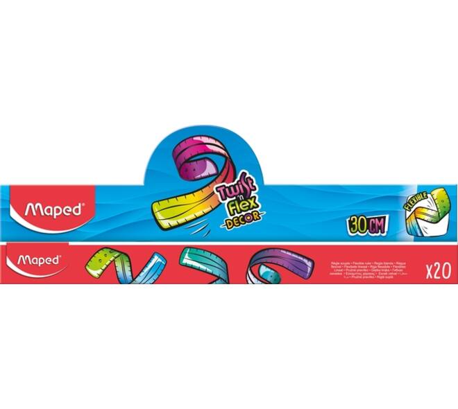 Liniaal Maped Twist 'n Flex Decor Animals 30cm assorti display à 20st