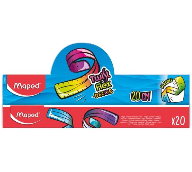 Liniaal Maped Twist 'n Flex Decor Animals 20cm assorti display à 20st