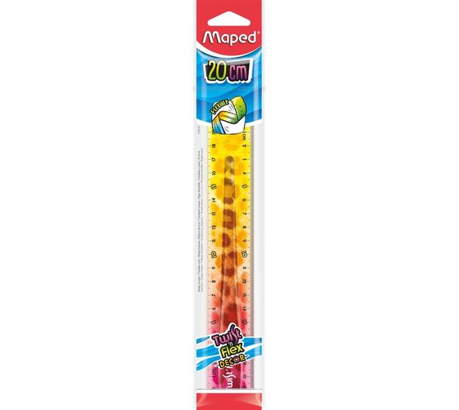 Liniaal Maped Twist 'n Flex Decor Animals 20cm assorti display à 20st
