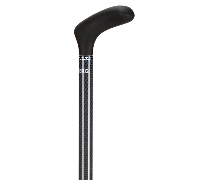 Wandelstok Able2 opvouwbaar carbon soft handvat zwart