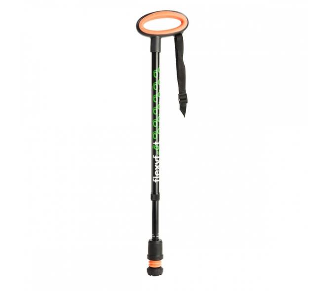Wandelstok Flexyfoot ovalen handvat zwart