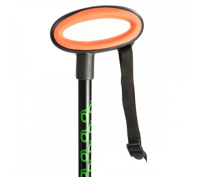 Wandelstok Flexyfoot ovalen handvat zwart