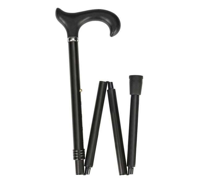 Wandelstok Able2 opvouwbaar soft derby handvat zwart