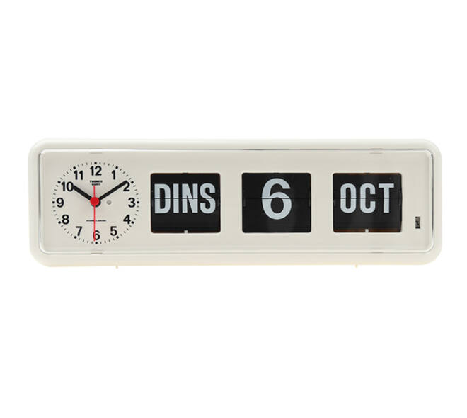 Kalenderklok Twemco BQ-38 wit Nederlands