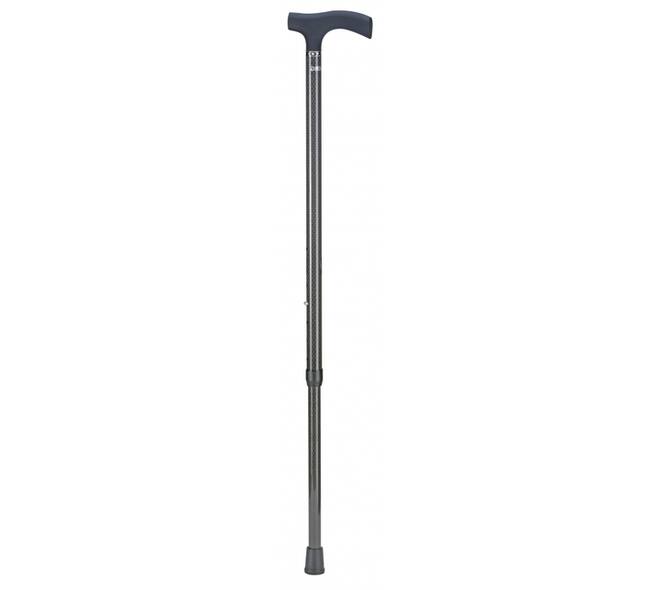 Wandelstok Able2 carbon soft recht handvat zwart