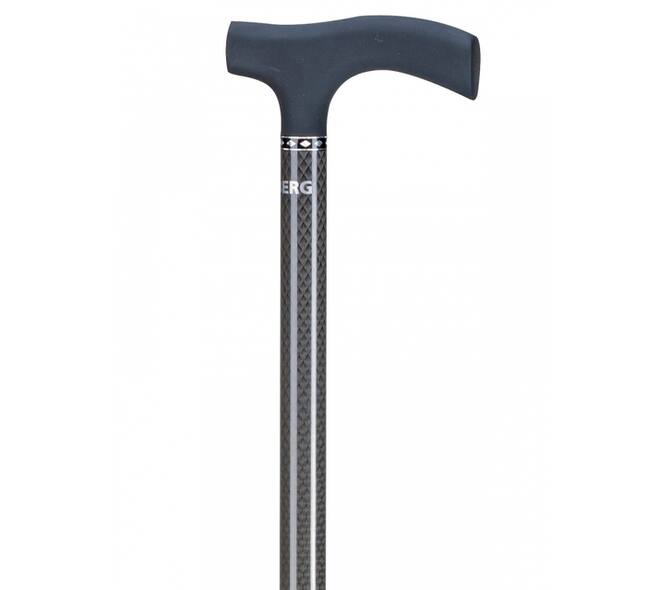 Wandelstok Able2 carbon soft recht handvat zwart