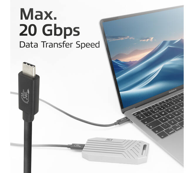 Kabel ACT USB-C 4.0 20Gbps Thunderbolt 3 2m