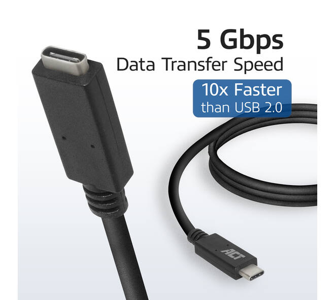 Kabel ACT USB 3.0 to USB-C verlengkabel 2m
