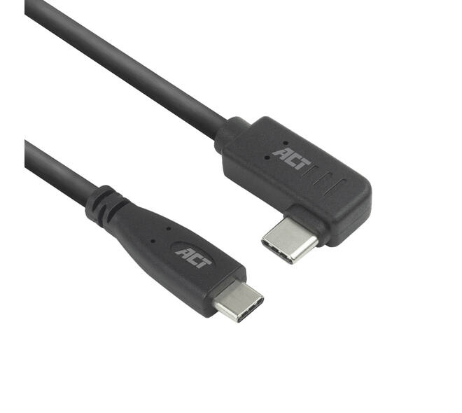 Kabel ACT USB-C standaard naar USB-C hoek 10Gbps 2m