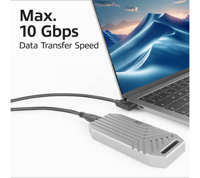Kabel ACT USB-C standaard naar USB-C hoek 10Gbps 2m