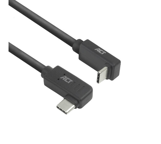 Kabel ACT USB-C hoek links/rechts USB-C hoek boven/beneden 10Gbps 1m