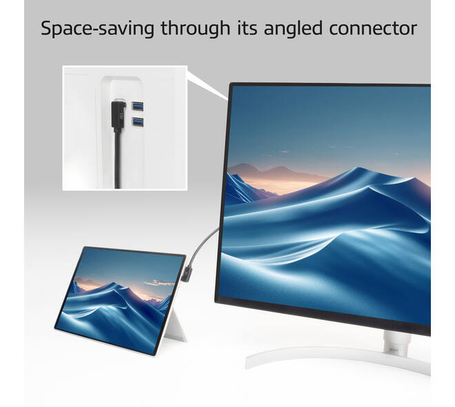 Kabel ACT USB-C hoek links/rechts USB-C hoek boven/beneden 10Gbps 1m
