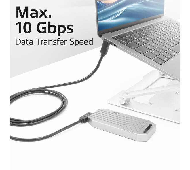 Kabel ACT USB-C hoek links/rechts USB-C hoek boven/beneden 10Gbps 1m