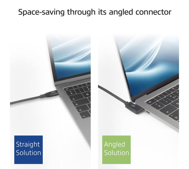 Kabel ACT USB-C hoek links/rechts USB-C hoek boven/beneden 10Gbps 2m